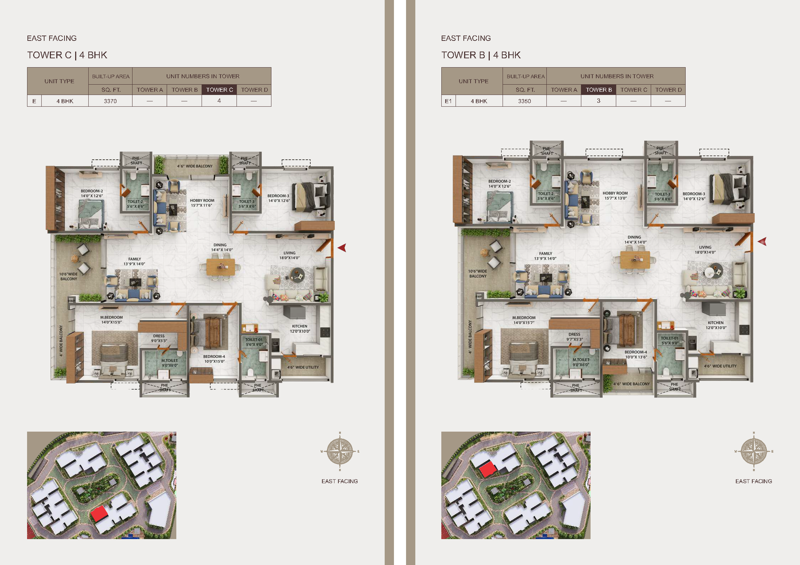4 BHK floor plan preview